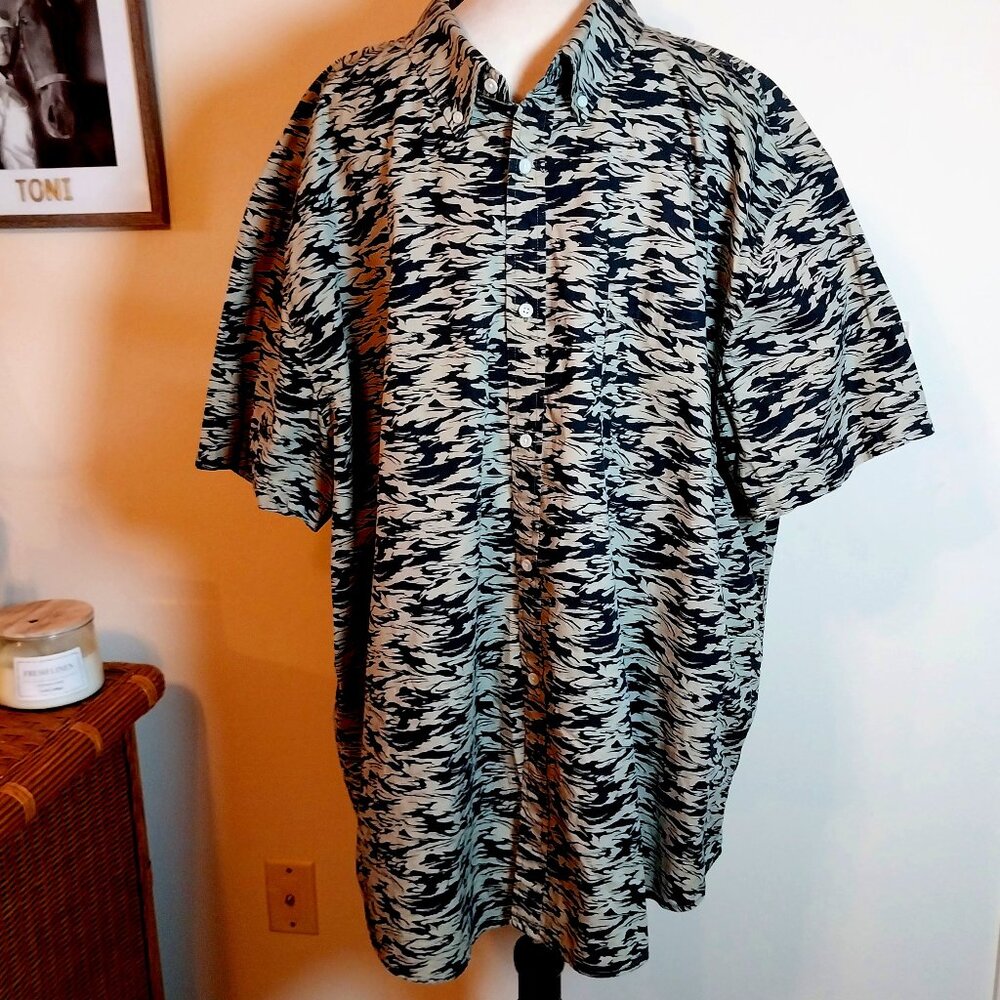 FOUNDRY SUPPLY CO. SIZE 3XL BUTTON DOWN SHORT SLEEVE PRINT SHIRT